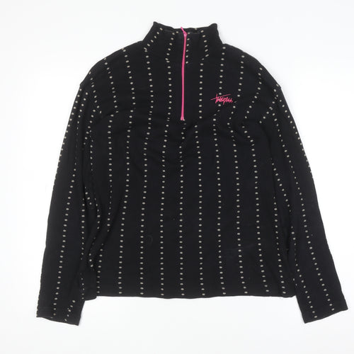 Trespass Women Black Polka Dot 1/4 Zip Pullover Sweatshirt Size S