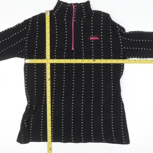 Trespass Women Black Polka Dot 1/4 Zip Pullover Sweatshirt Size S