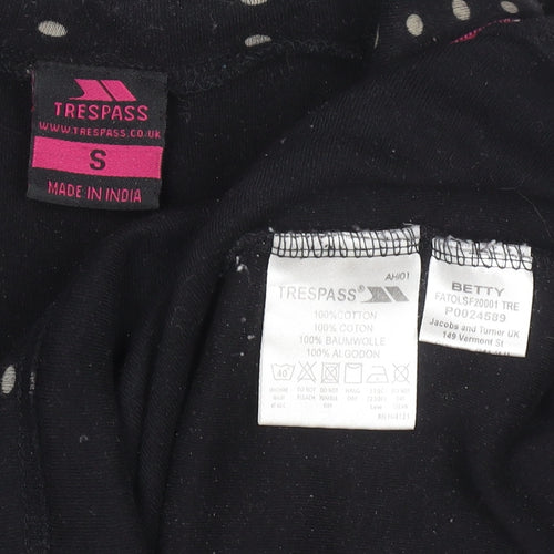 Trespass Women Black Polka Dot 1/4 Zip Pullover Sweatshirt Size S