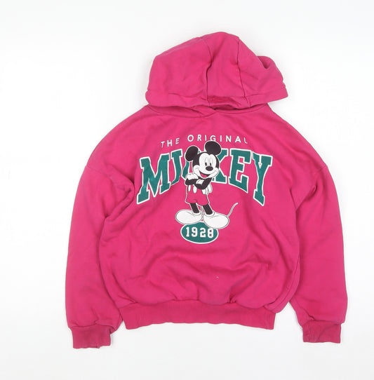 George Disney Girls Pink Mickey Mouse Pullover Hoodie 8-9 Years
