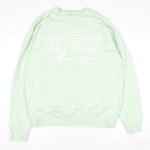 River Island Womens Mint Green Pullover Sweatshirt Size S Relaxed Fit