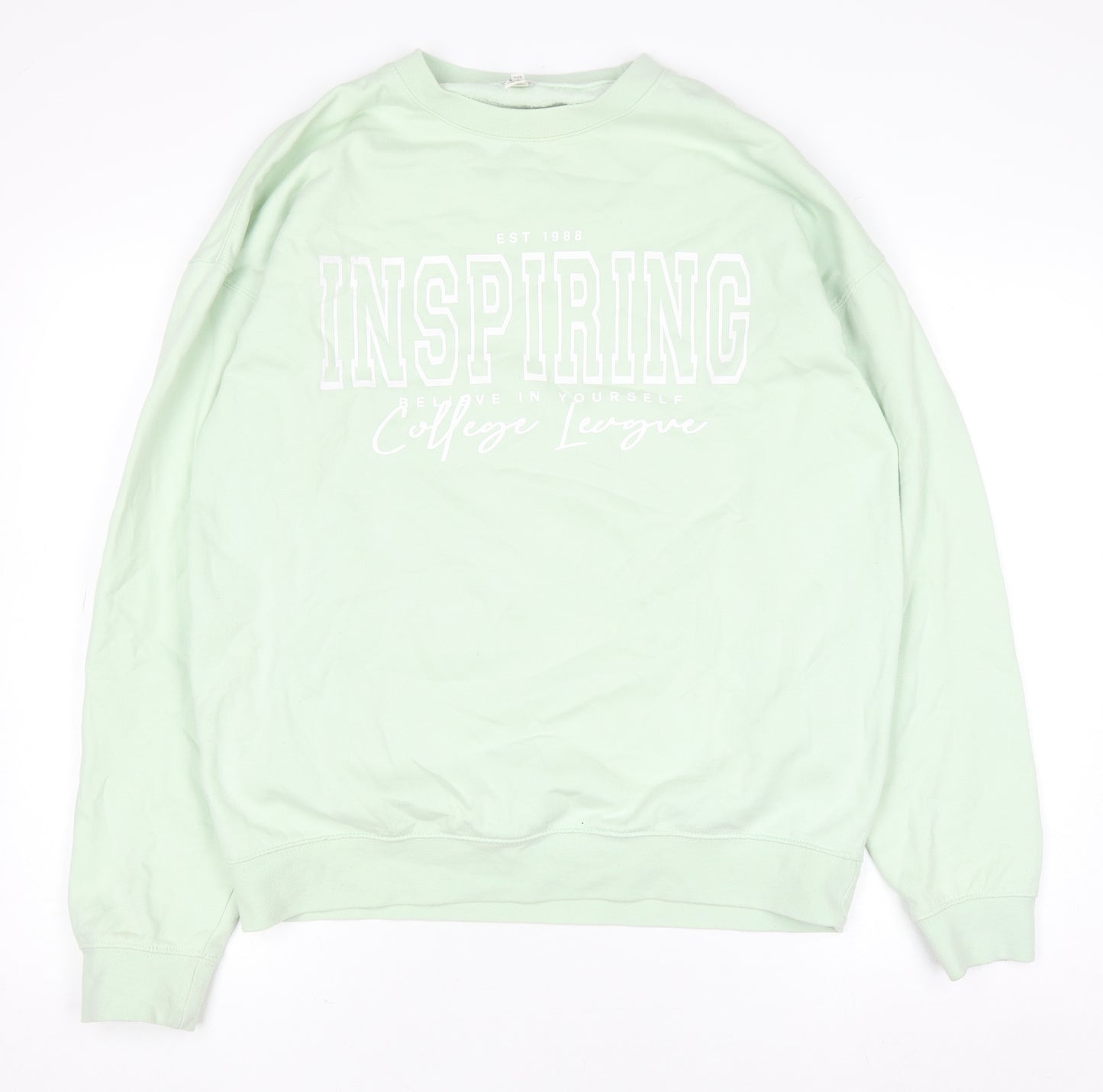 River Island Womens Mint Green Pullover Sweatshirt Size S Relaxed Fit