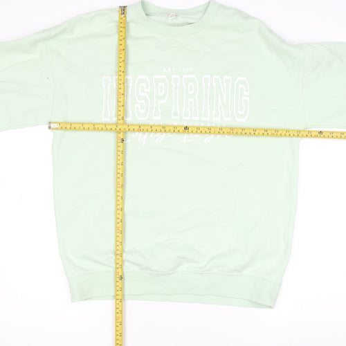 River Island Womens Mint Green Pullover Sweatshirt Size S Relaxed Fit