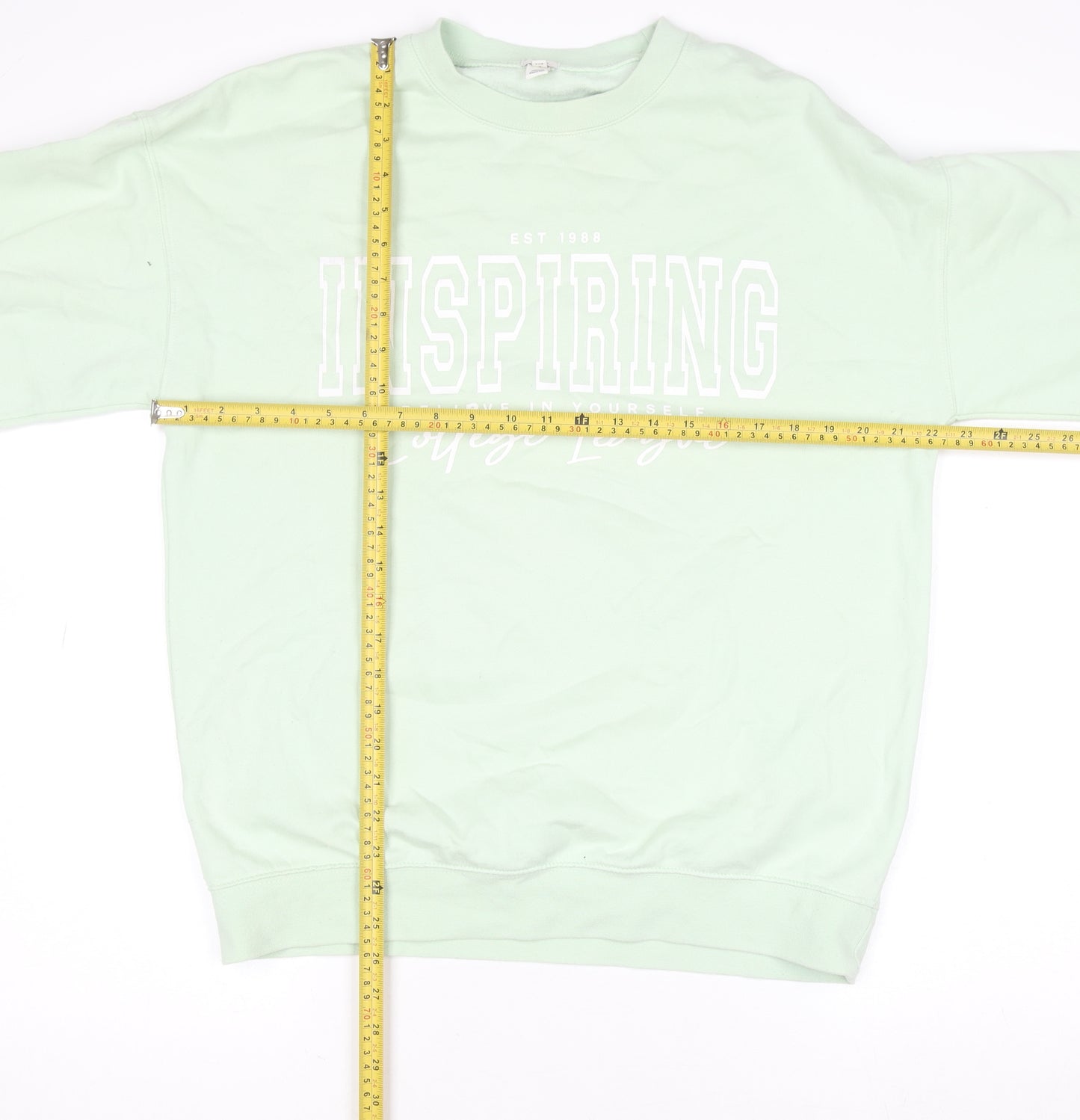 River Island Womens Mint Green Pullover Sweatshirt Size S Relaxed Fit