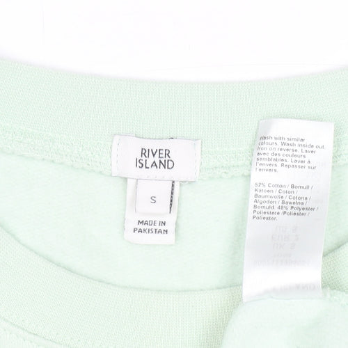River Island Womens Mint Green Pullover Sweatshirt Size S Relaxed Fit