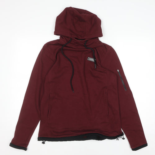 Diners Men’s Red Pullover Hoodie M Regular Fit High Neck Warm