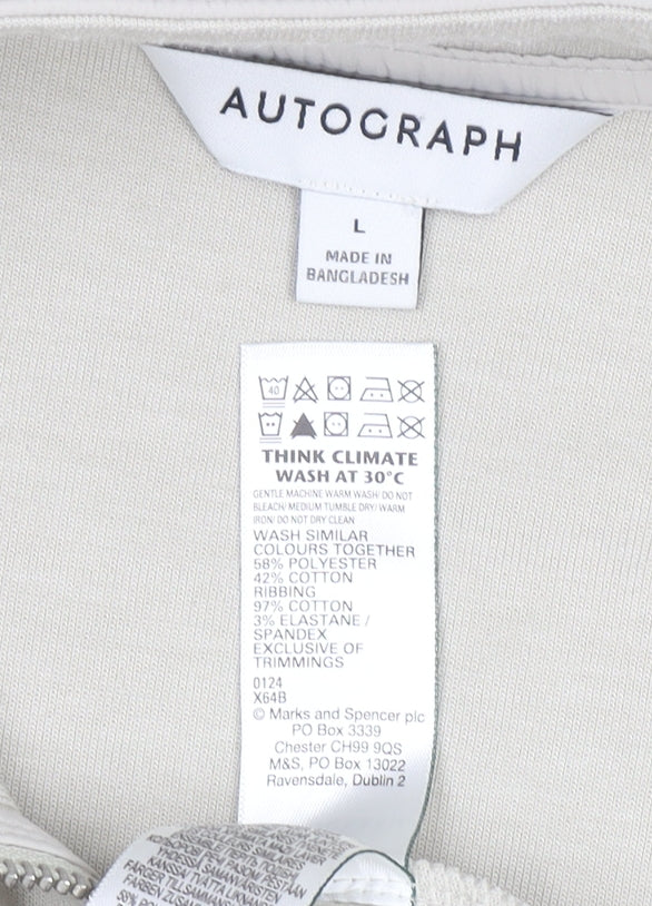 Marks and Spencer Autograph Men's Beige L 1/4 Zip Sweatshirt