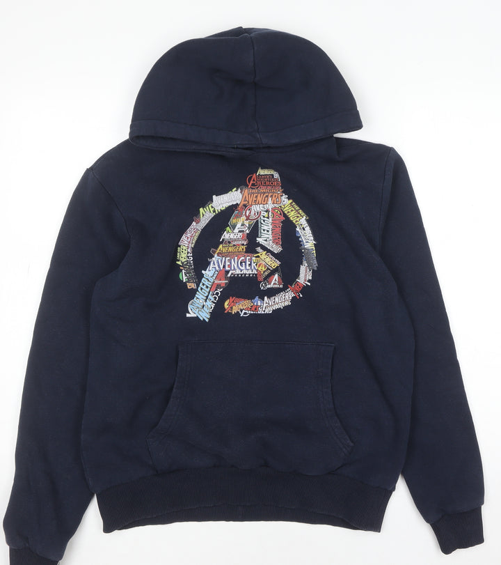 Disney Avengers Blue Pullover Hoodie Men S Fleece Graphic Print