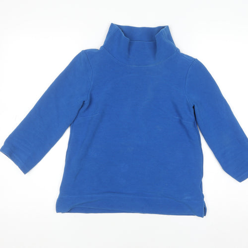 Hobbs Women’s Blue Roll Neck Cotton Pullover Jumper XS