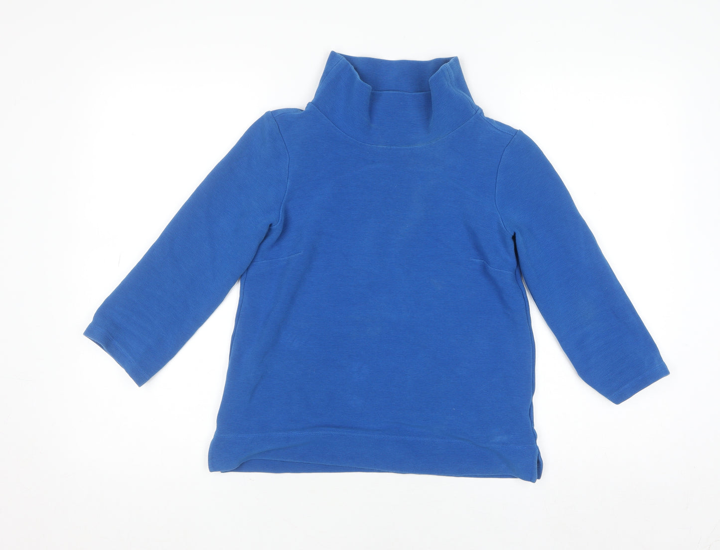 Hobbs Women’s Blue Roll Neck Cotton Pullover Jumper XS