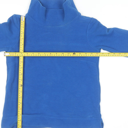 Hobbs Women’s Blue Roll Neck Cotton Pullover Jumper XS