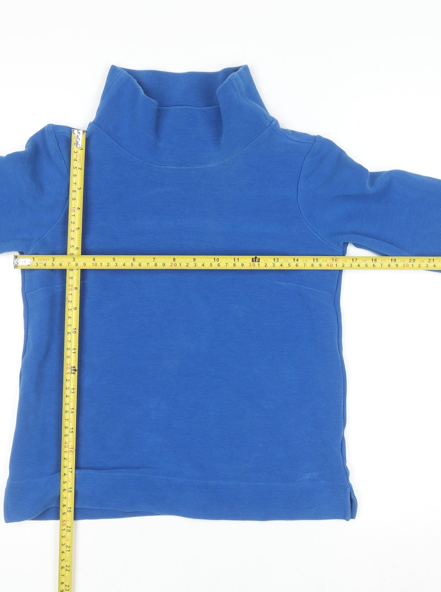 Hobbs Women’s Blue Roll Neck Cotton Pullover Jumper XS