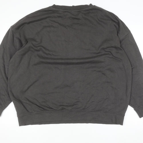 H&M Men’s Grey Track Print Pullover Sweatshirt Size L