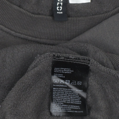 H&M Men’s Grey Track Print Pullover Sweatshirt Size L