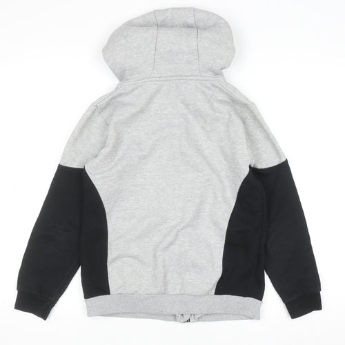 Firetrap Boys Grey Black Full Zip Hoodie 13 Years Cotton Blend