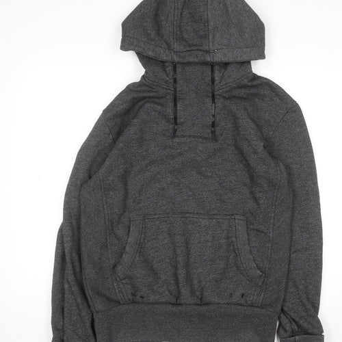 Superdry Mens Grey Pullover Hoodie L Fleece Lined Sportswear
