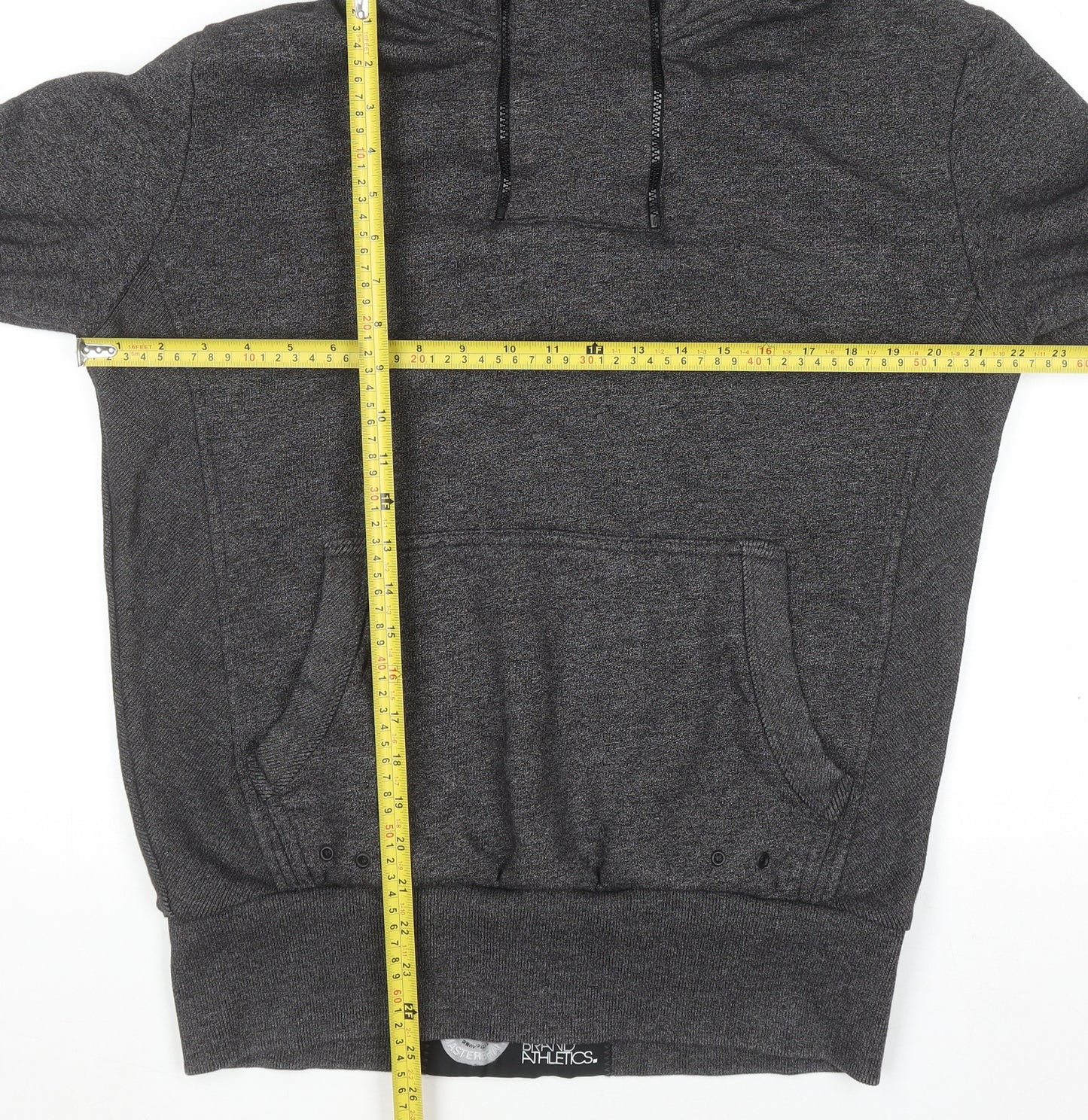 Superdry Mens Grey Pullover Hoodie L Fleece Lined Sportswear