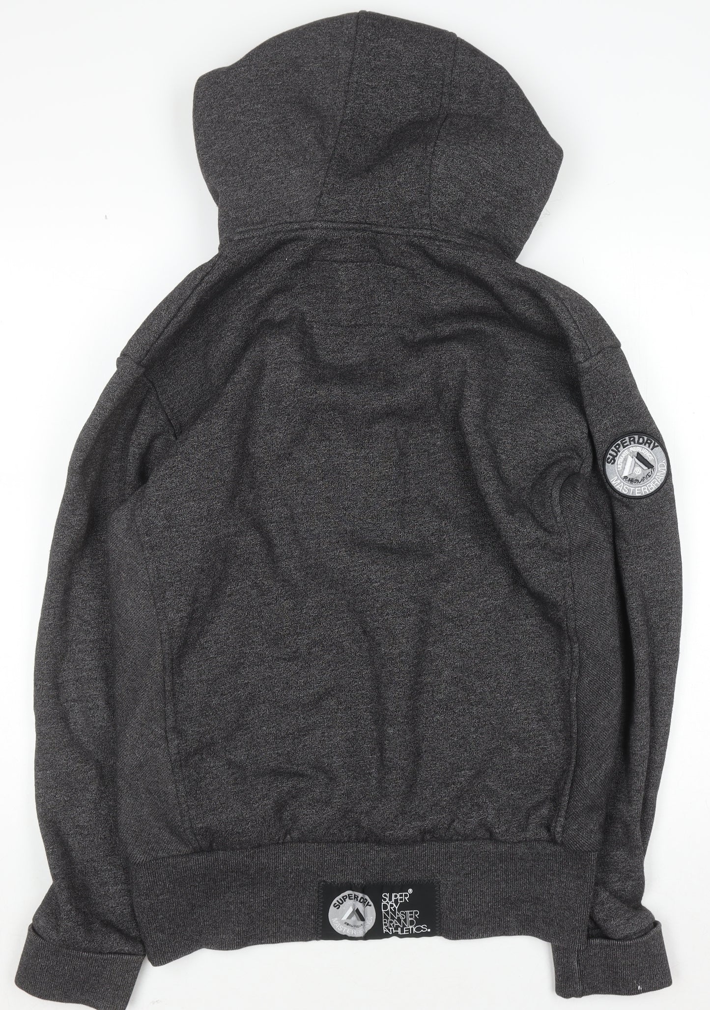 Superdry Mens Grey Pullover Hoodie L Fleece Lined Sportswear