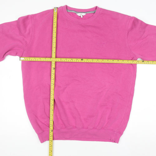 Cotton Traders Women Bright Pink Sweatshirt M Crew Neck Pullover