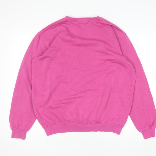 Cotton Traders Women Bright Pink Sweatshirt M Crew Neck Pullover