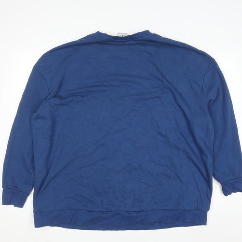 Tu Men’s Blue Christmas Funny Graphic Pullover Sweatshirt Size L