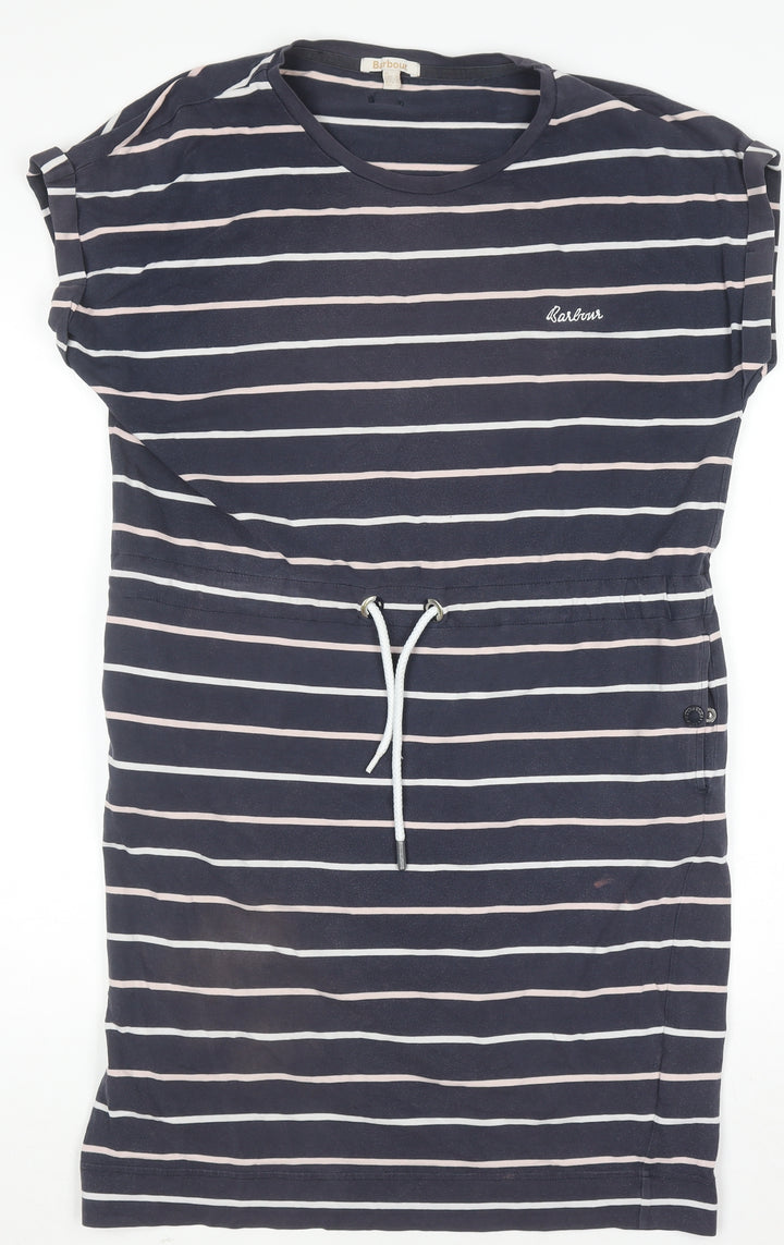 Barbour Womens Blue Striped T-Shirt Dress Size 12 Casual Jersey