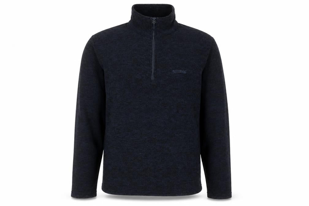 Front view of Regatta Men's Black XL Fleece 1/2 Zip Pullover Sweatshirt