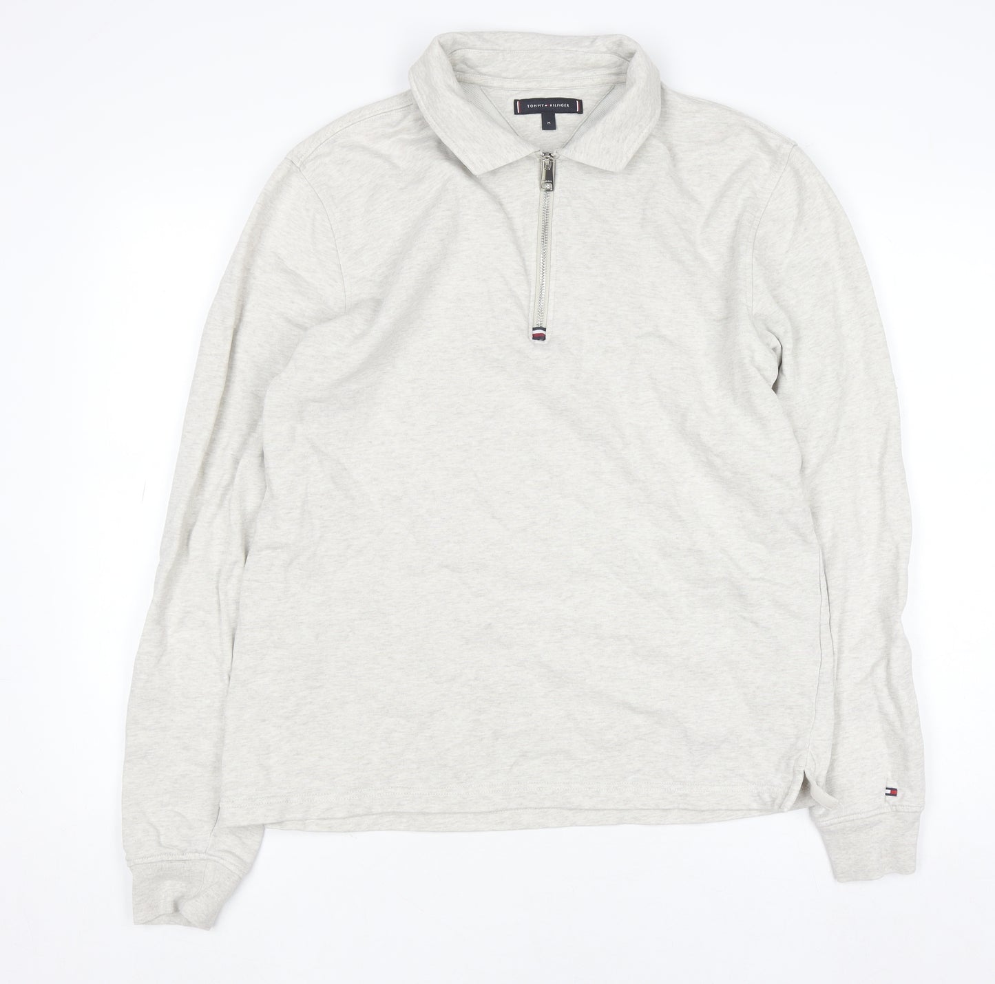 Tommy Hilfiger Men's Beige 1/2 Zip Collared Sweatshirt Size M