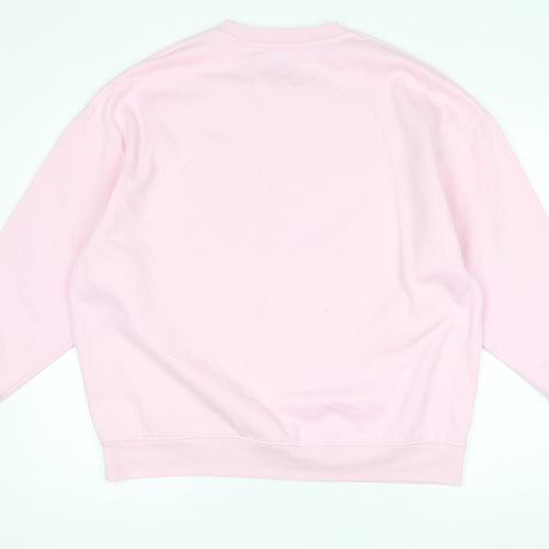 Disney Women Pink Pullover Sweatshirt M Stitch Graphic Lined Casual