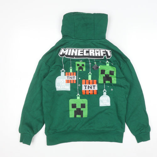 Minecraft Boys Green Sequin Creeper Pullover Hoodie 10-11 Years