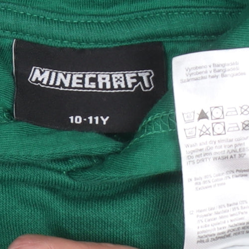 Minecraft Boys Green Sequin Creeper Pullover Hoodie 10-11 Years