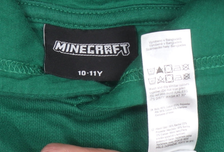 Minecraft Boys Green Sequin Creeper Pullover Hoodie 10-11 Years