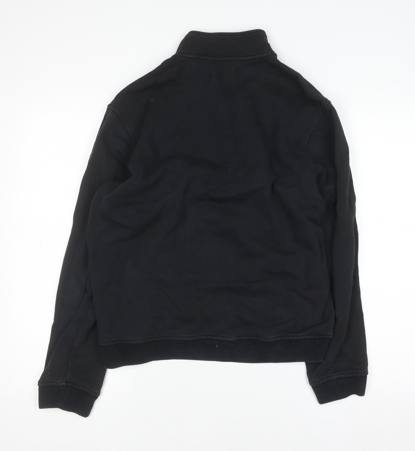 Parlez Mens Black Half Zip Fleece Sweatshirt Size M Logo Sports Style