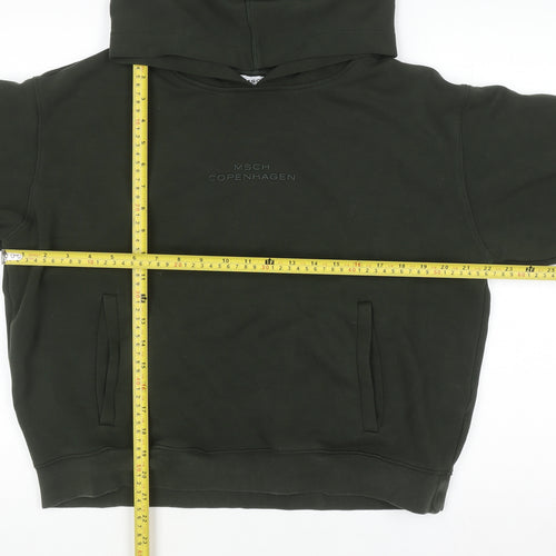 MSCH Copenhagen Women Green M/L Pullover Hoodie Cotton Blend