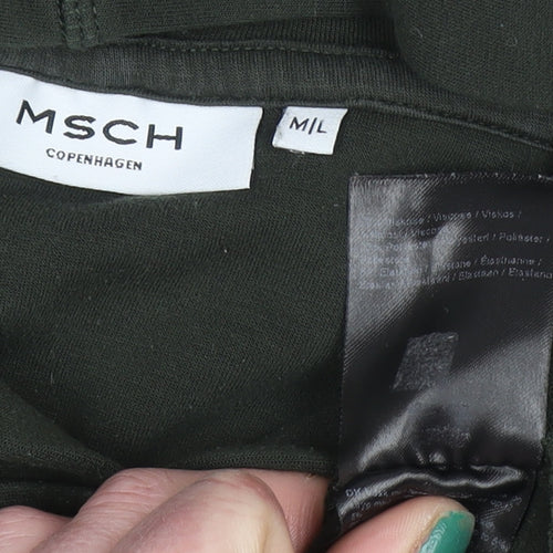 MSCH Copenhagen Women Green M/L Pullover Hoodie Cotton Blend