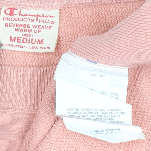 Champion Womens Pink Crew Neck Reverse Weave Sweatshirt Medium