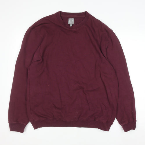 GAP Men’s Burgundy Pullover Sweatshirt M Cotton Blend Fleece Crew Neck