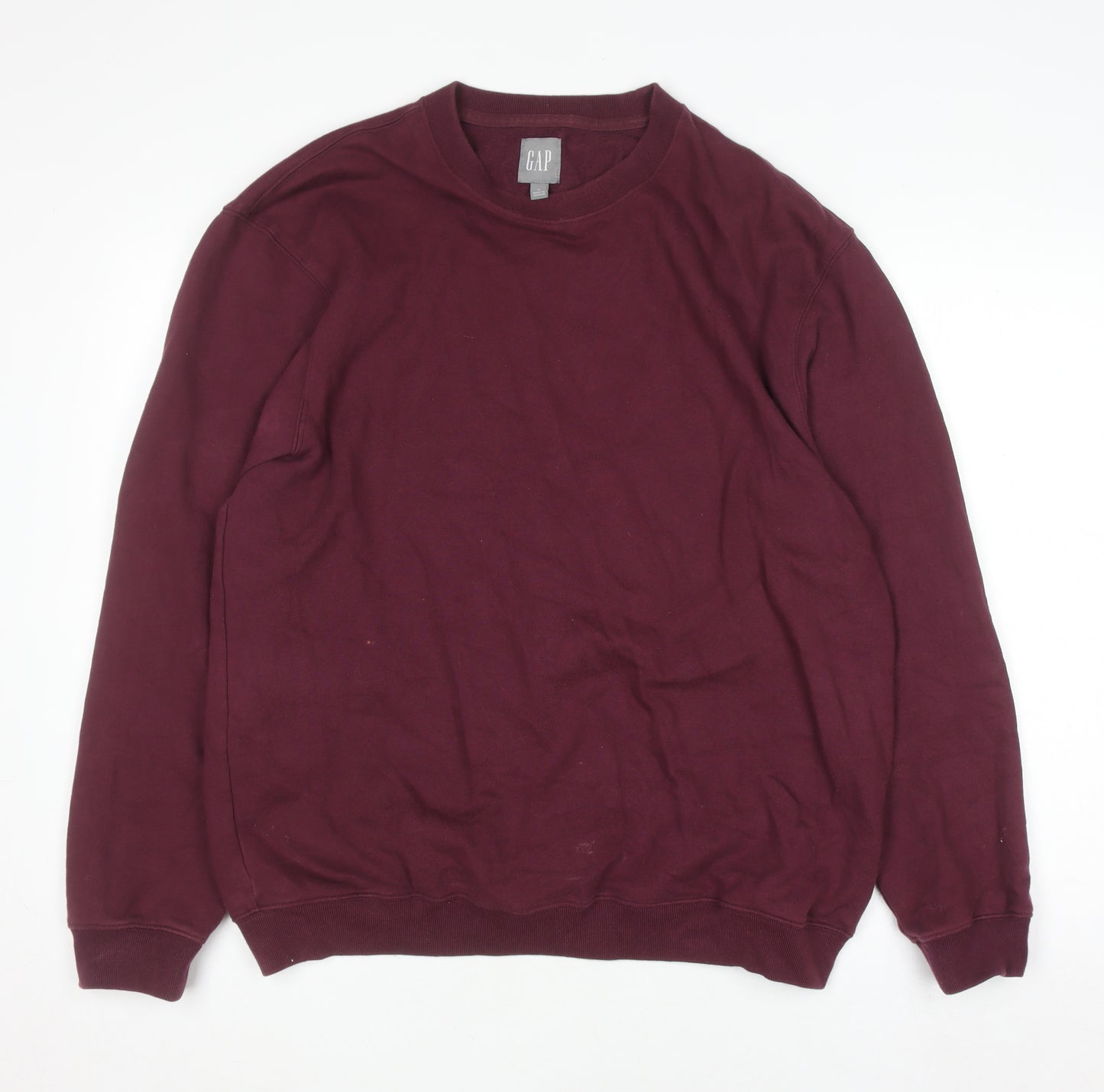 GAP Men’s Burgundy Pullover Sweatshirt M Cotton Blend Fleece Crew Neck