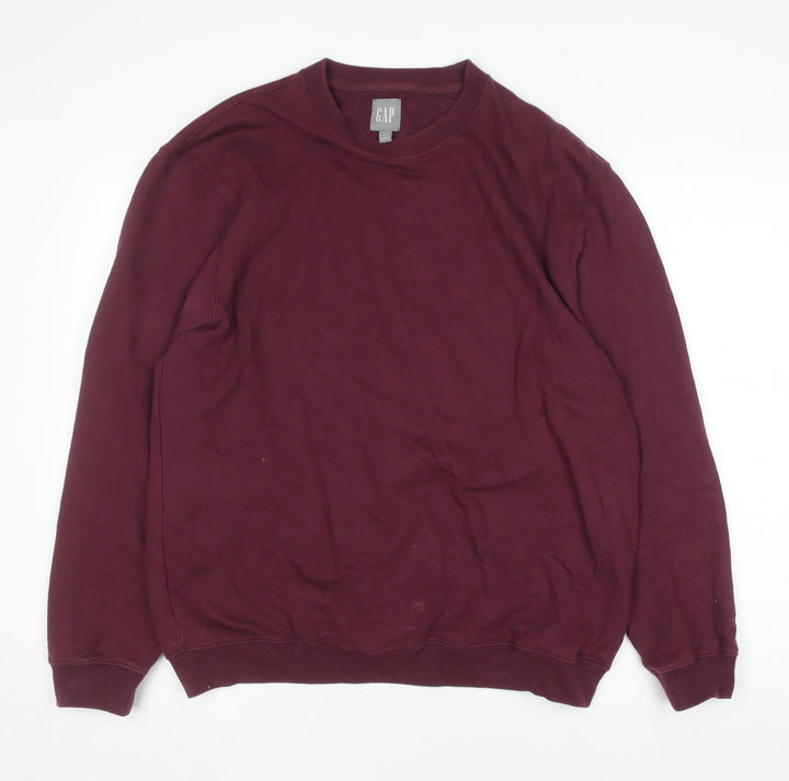 GAP Men’s Burgundy Pullover Sweatshirt M Cotton Blend Fleece Crew Neck