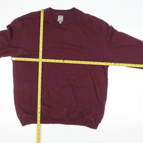 GAP Men’s Burgundy Pullover Sweatshirt M Cotton Blend Fleece Crew Neck