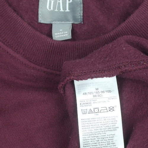GAP Men’s Burgundy Pullover Sweatshirt M Cotton Blend Fleece Crew Neck