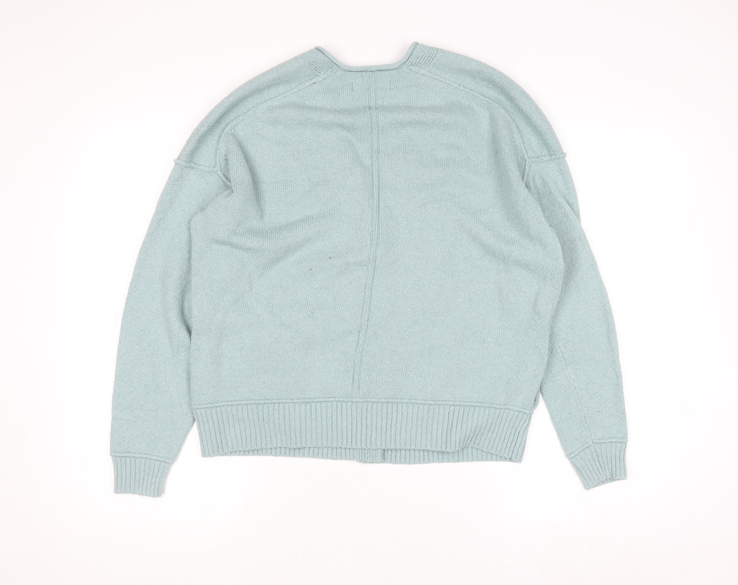 Hollister Women Green XS Button V-Neck Knit Cardigan Jumper