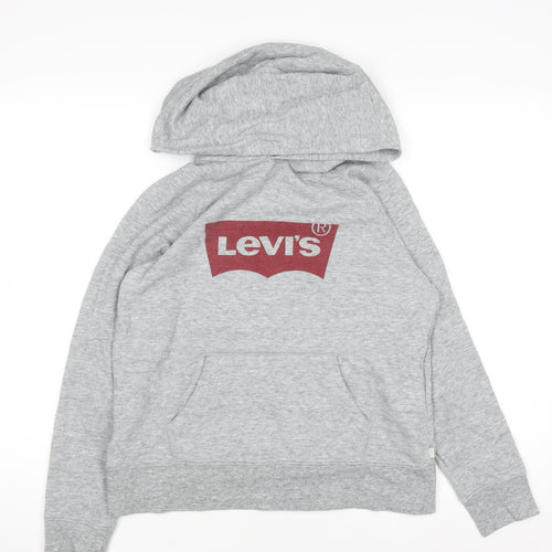 Levi's Boys Grey Pullover Hoodie Small Cotton Blend Casual Sweatshirt