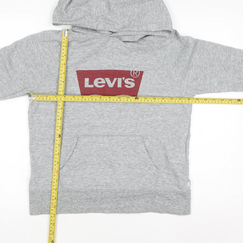 Levi's Boys Grey Pullover Hoodie Small Cotton Blend Casual Sweatshirt