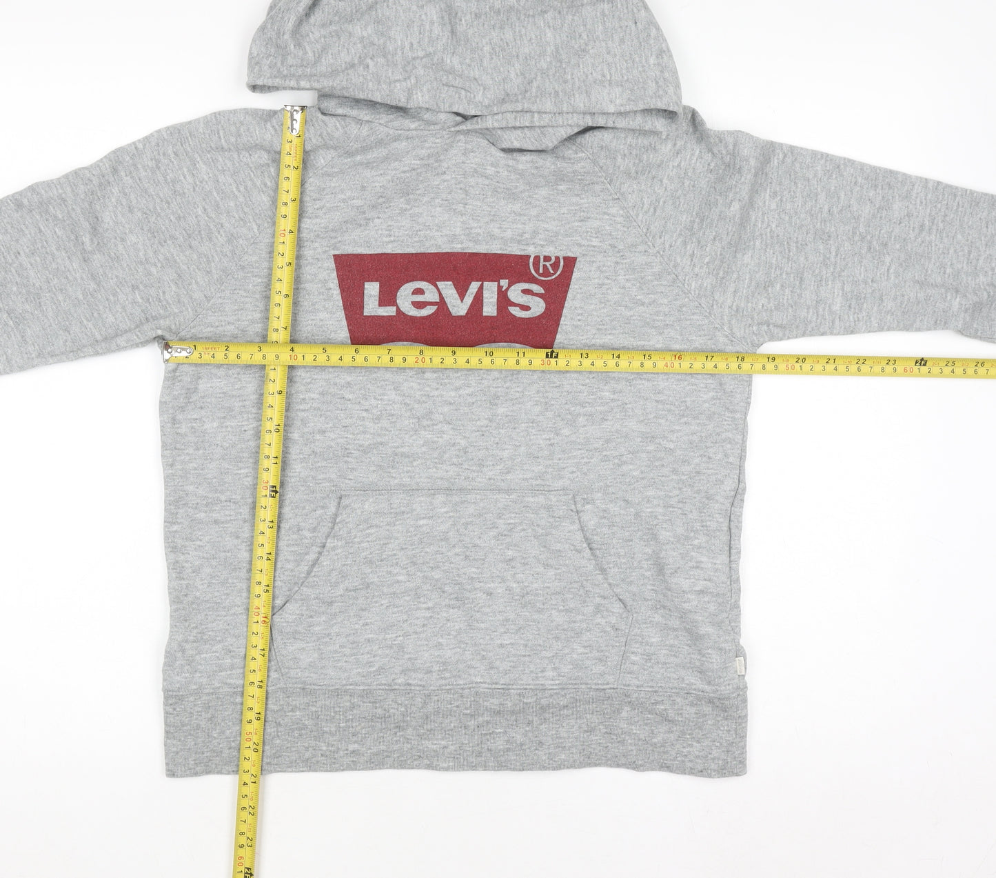 Levi's Boys Grey Pullover Hoodie Small Cotton Blend Casual Sweatshirt