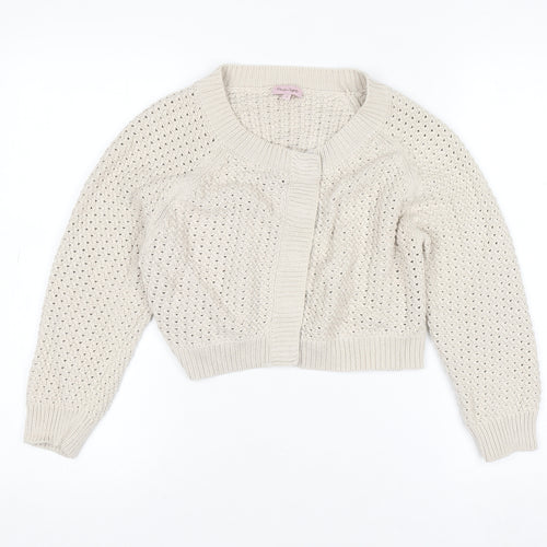 Phase Eight Women’s Beige Open-Knit Cotton Cardigan Size 12