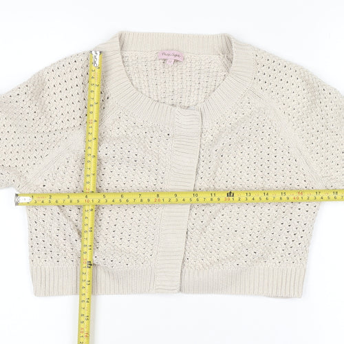 Phase Eight Women’s Beige Open-Knit Cotton Cardigan Size 12