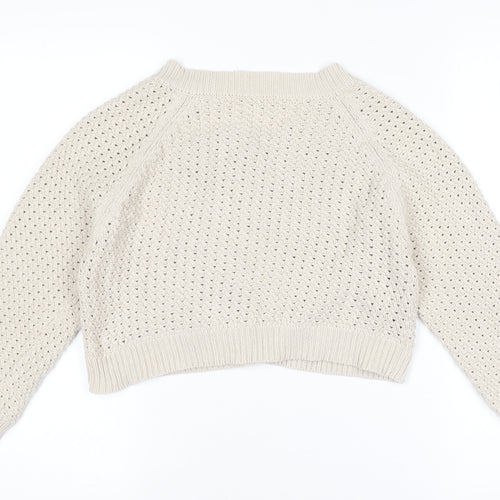 Phase Eight Women’s Beige Open-Knit Cotton Cardigan Size 12
