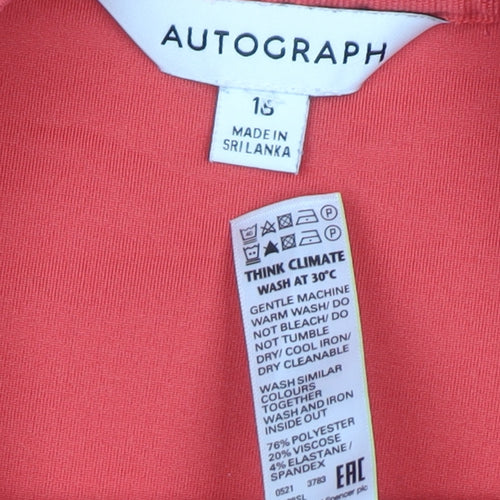 Marks and Spencer Women Red Crew Neck Long Sleeve Pullover Sweatshirt Size 16