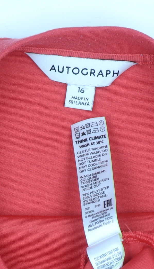 Marks and Spencer Women Red Crew Neck Long Sleeve Pullover Sweatshirt Size 16